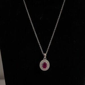 NWT Elegant Ruby Pendant Necklace